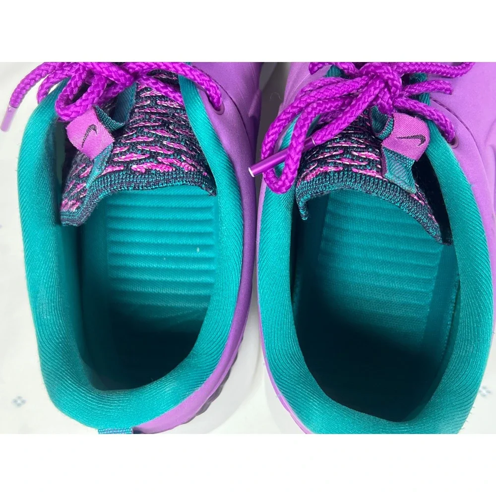 Nike Roshe Run NM Flyknit Mens 12 Fuchsia Flash Anthracite Purple 746825-500